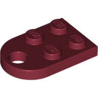 Lego destička 3x2 půlkulatá s kulatou dírou (otvorem), tmavě červená (4217788, 4568753)